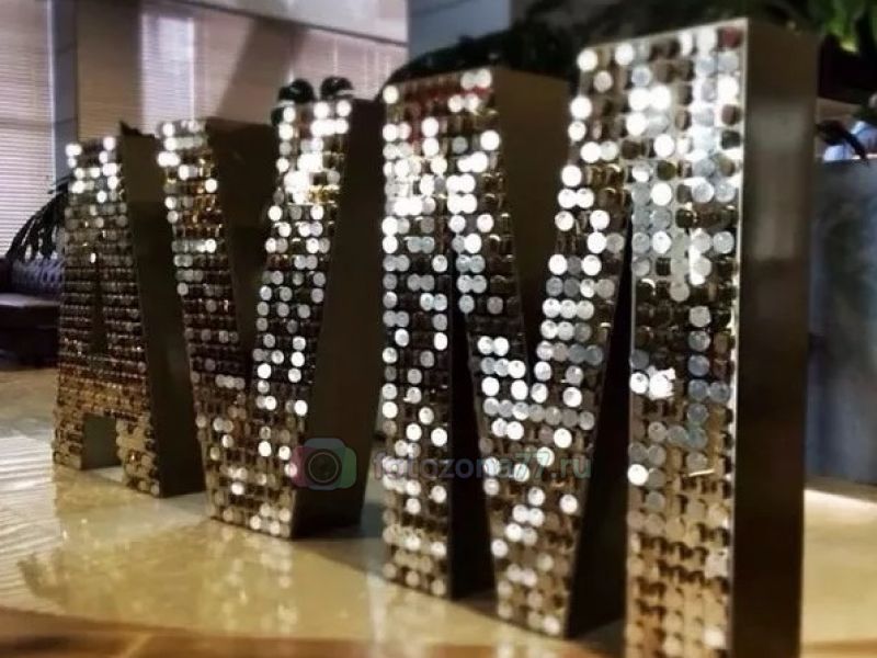 Объёмные буквы с пайетками