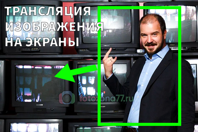 Трансляция видео с фотозоны на экраны